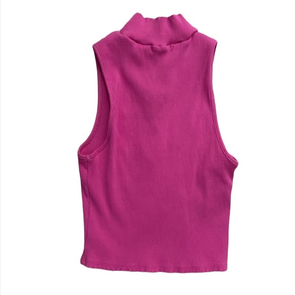 Fashion Nova Keeping It Fun Pink Sleeveless Ribbed Cropped Tank Top - Picture 3 of 4